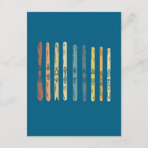 Skiing Ski Boards Gift Postcard