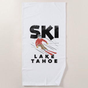 Skiing - Ski Lake Tahoe Beach Towel