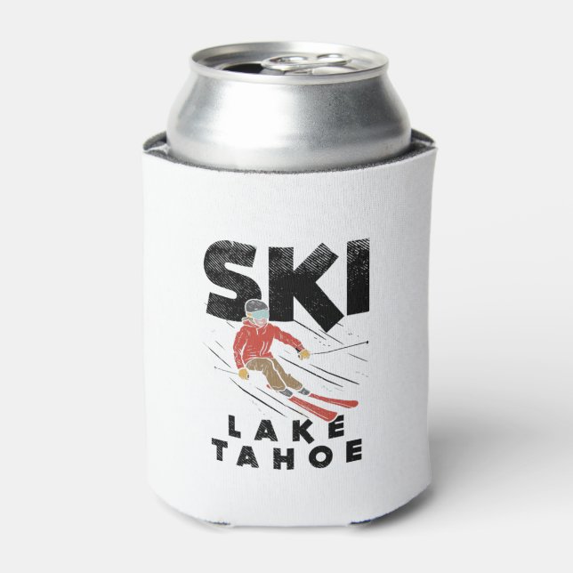 Skiing - Ski Lake Tahoe Can Cooler (Can Front)