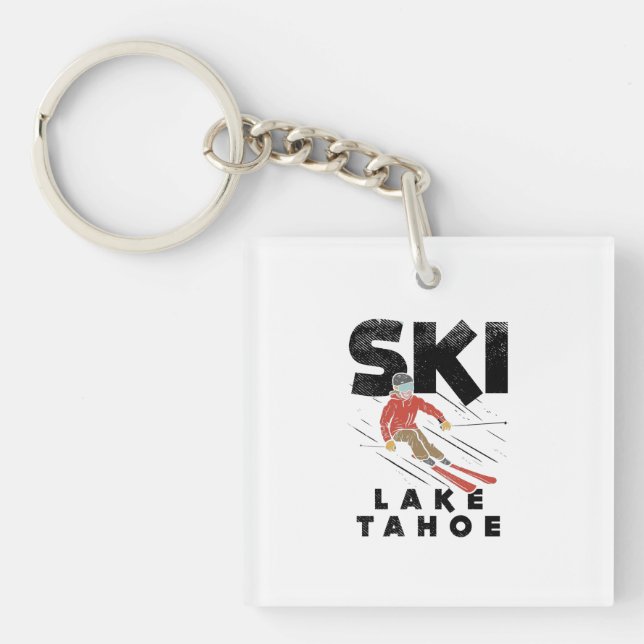 Skiing - Ski Lake Tahoe Key Ring (Front)