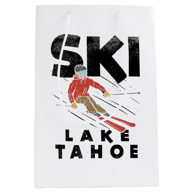 Skiing - Ski Lake Tahoe Medium Gift Bag (Front)