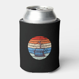 Skiing Ski Lift Retro Can Cooler