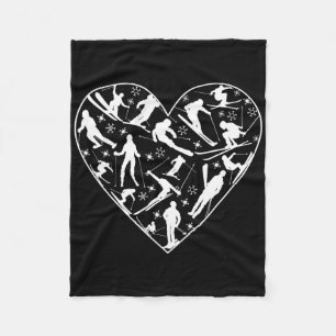 Skiing Ski Lover Fleece Blanket