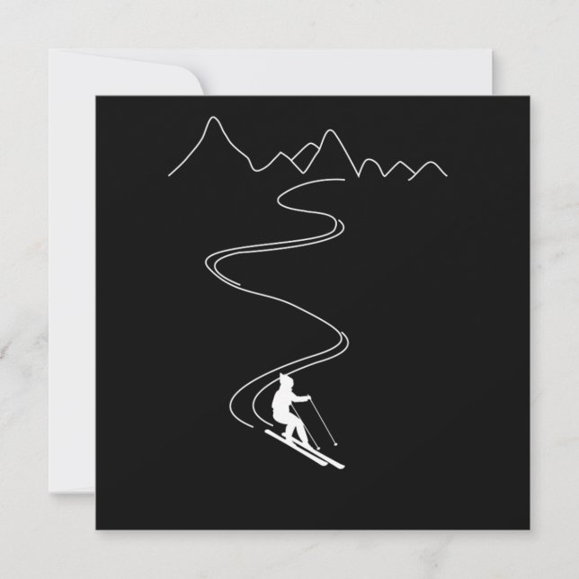 Skiing Ski Minimalist Skiing In The Mountains Invitation (Front)