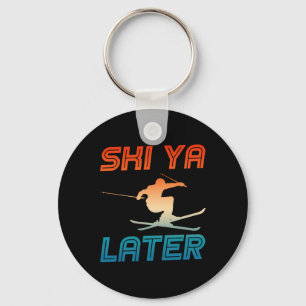 Skiing Ski Outfit Nordic Skier Ski Ya Later Key Ring