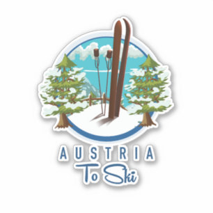 Skiing, ski poster logo.