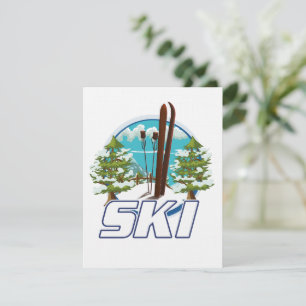 Skiing, ski poster logo.