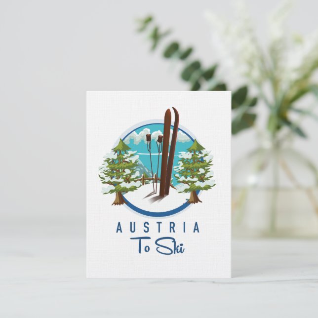 Skiing, ski poster logo. (Standing Front)