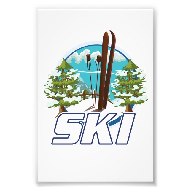 Skiing, ski poster logo. (Front)