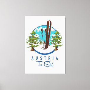 Skiing, ski poster logo. canvas print