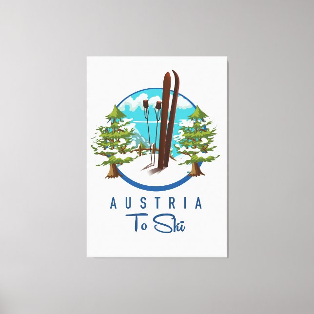 Skiing, ski poster logo. canvas print (Front)