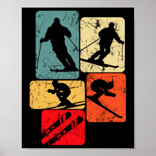 Skiing Ski Skier Kids Boys Men Poster