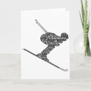 Skiing Ski Skier Men Boys Kids  Card