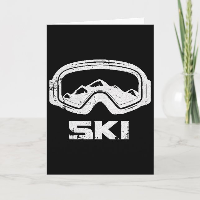 Skiing Ski Snow Mountain Winter Skier Tee Perfect  Card (Front)