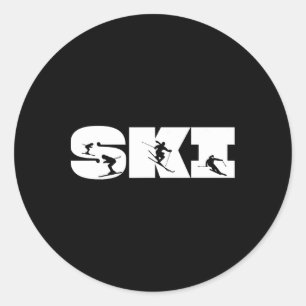 Skiing Ski Snow Skiing For Enthusiast Skiers Classic Round Sticker