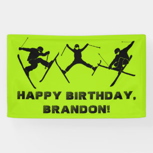 Skiing, Ski Tricks Themed Teen Boys Birthday Party Banner