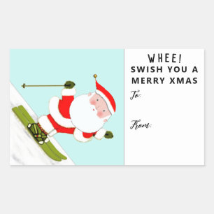 Skiing Skier Christmas Ski Holiday Gift Tags