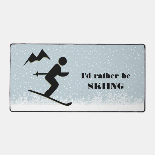 Skiing Skier Design Desk Mat (Front)