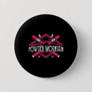 Skiing Skier Downhill Ski Resort Women Powder Moun 6 Cm Round Badge
