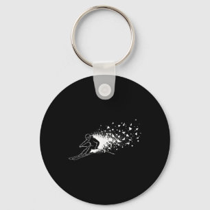 Skiing Skier Freestyle Powder Burst Mountain Snow  Key Ring