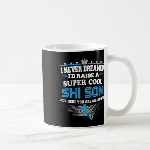 Skiing Skier Parents Raised Cool Ski Son Coffee Mug
