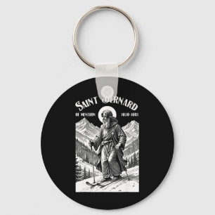 Skiing Skier Patron Saint Bernard Vintage Winter S Key Ring