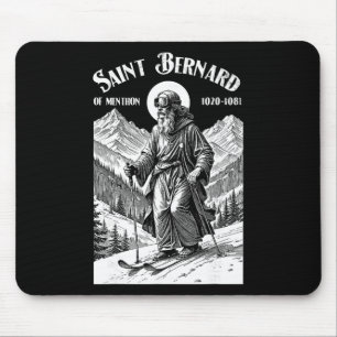Skiing Skier Patron Saint Bernard Vintage Winter S Mouse Mat