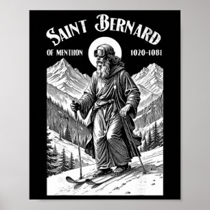 Skiing Skier Patron Saint Bernard Vintage Winter S Poster