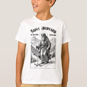 Skiing Skier Patron Saint Bernard Vintage Winter S T-Shirt
