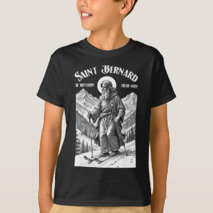 Skiing Skier Patron Saint Bernard Vintage Winter S T-Shirt