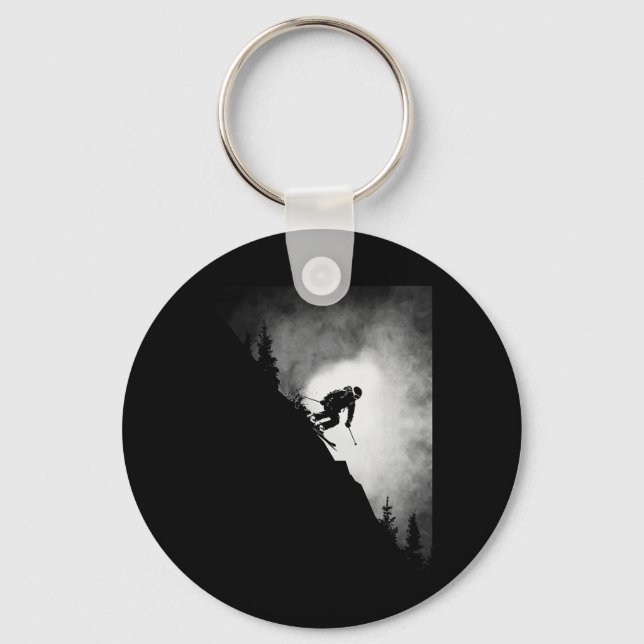 Skiing Skier Ski _4  Key Ring (Front)