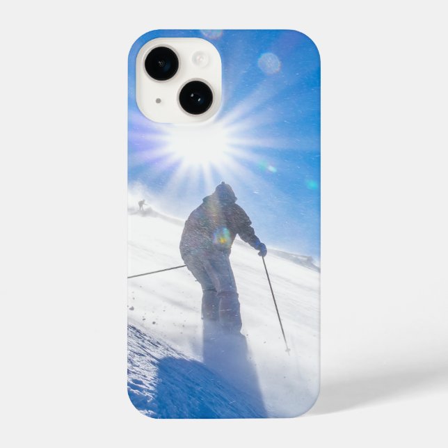 Skiing Skier Ski Hill Mountain Hill Winter Snow iPhone Case (Back)