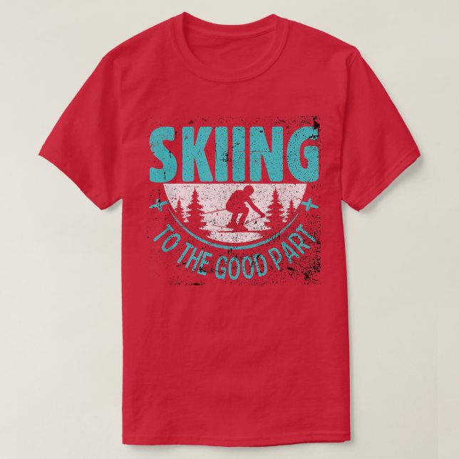 Skiing Skier Snow Mountain Retro Ski Apparel  T-Shirt (Design Front)