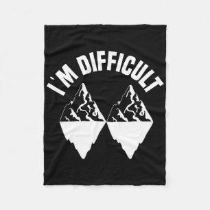 Skiing Skier Snowboard Snowboarder I'm Difficult S Fleece Blanket