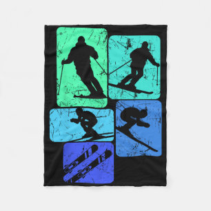 Skiing, Skiing Fleece Blanket
