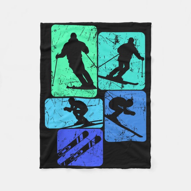 Skiing, Skiing  Fleece Blanket (Front)