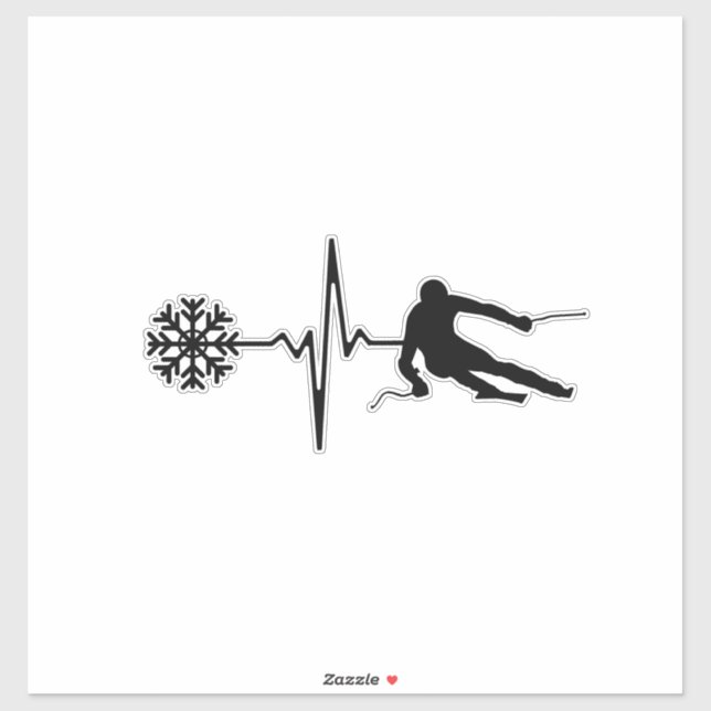 Skiing - Skiing Heartbeat Skier Gift (Sheet)