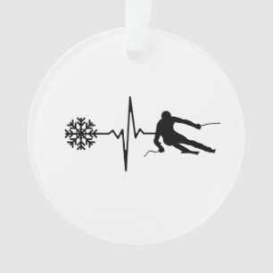 Skiing - Skiing Heartbeat Skier Gift Ornament