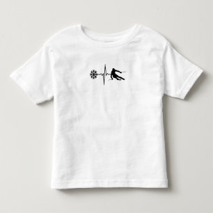 Skiing - Skiing Heartbeat Skier Gift Toddler T-Shirt