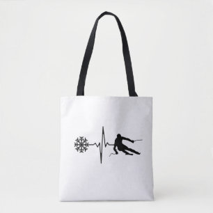Skiing - Skiing Heartbeat Skier Gift Tote Bag