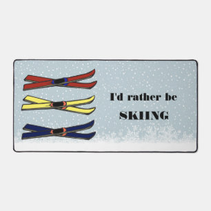 Skiing Skiis Design Desk Mat