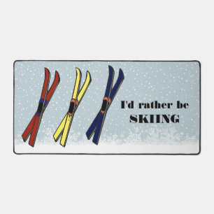 Skiing Skiis Design Desk Mat