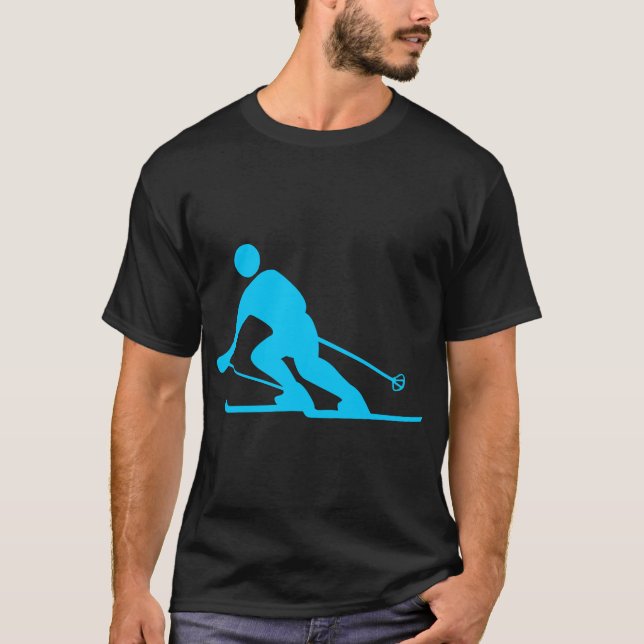Skiing - Sky Blue T-Shirt (Front)