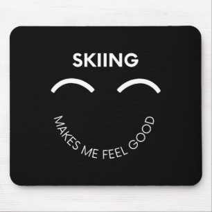 Skiing Slopes Mountain Winter Sports Joyful Alpine Mouse Mat