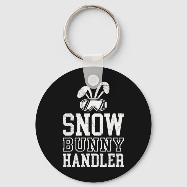 Skiing Snow Bunny Handler Funny Skier Funny  Key Ring (Front)