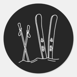 Skiing Snow Ski Winter Nature Alpine Mountain Skie Classic Round Sticker