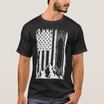 Skiing Snowboard American Flag