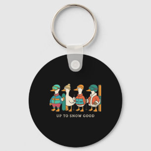 Skiing Snowboarding Ski Trip Family Vacation Silly Key Ring