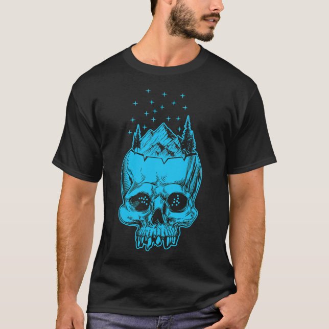 Skiing Snowboarding Skull Rider  T-Shirt (Front)