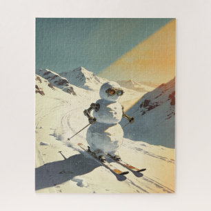 Skiing Snowman Jigsaw Puzzle